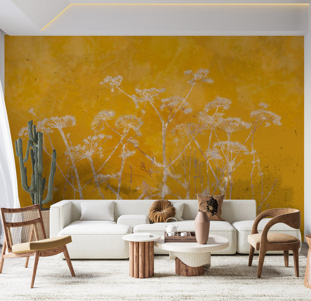 Peel & Stick Floral Wall Mural - Meadow Bathed in The Sun 38"Wx27"H