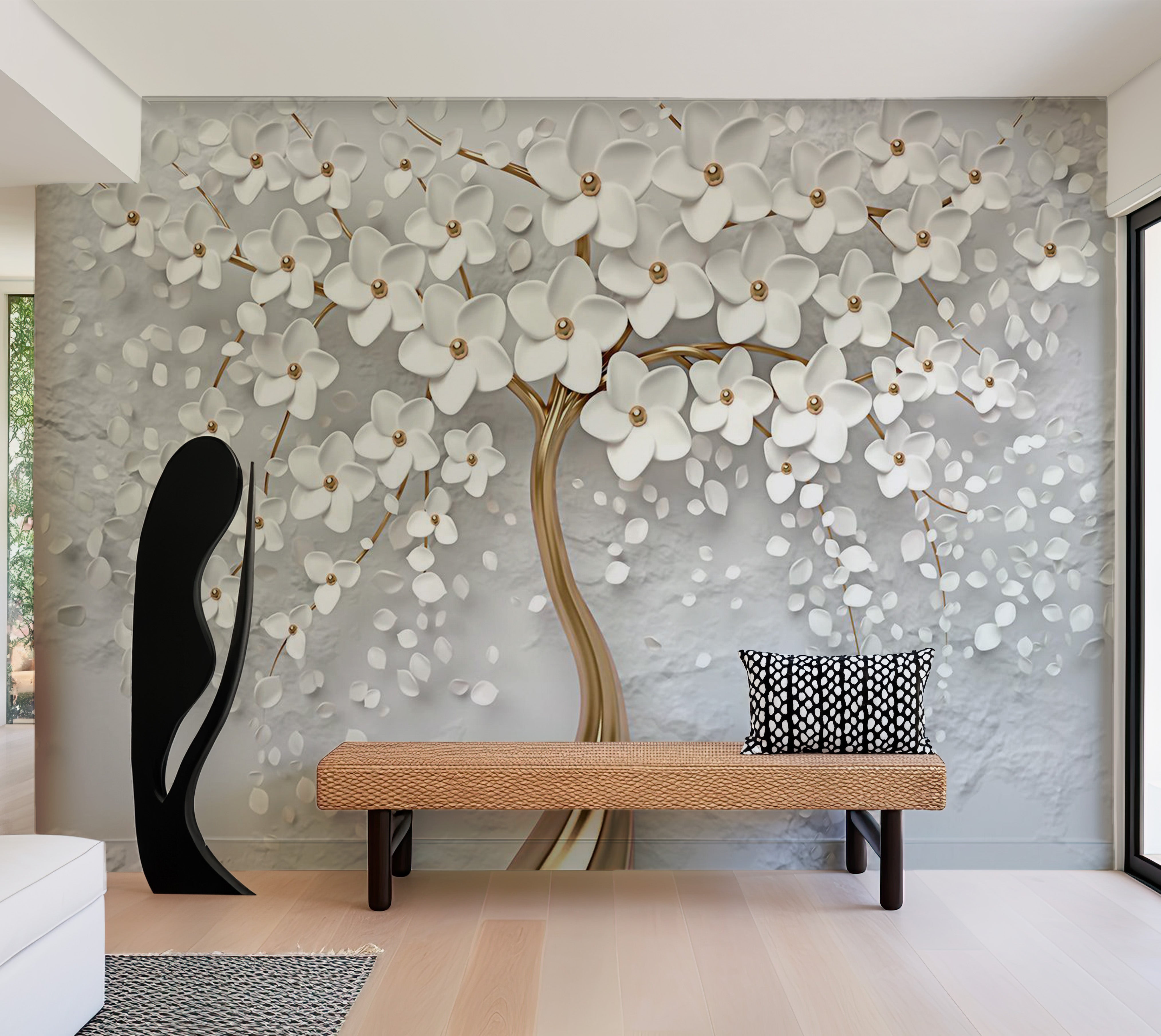 Abstract Wallpaper Wall Mural - Magic Magnolia 39"Wx27"H