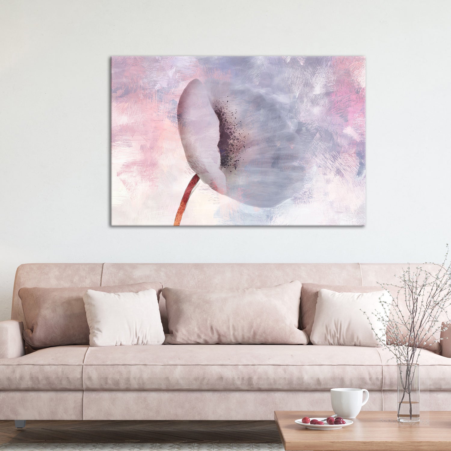 Abstract Canvas Wall Art - Windy Flower
