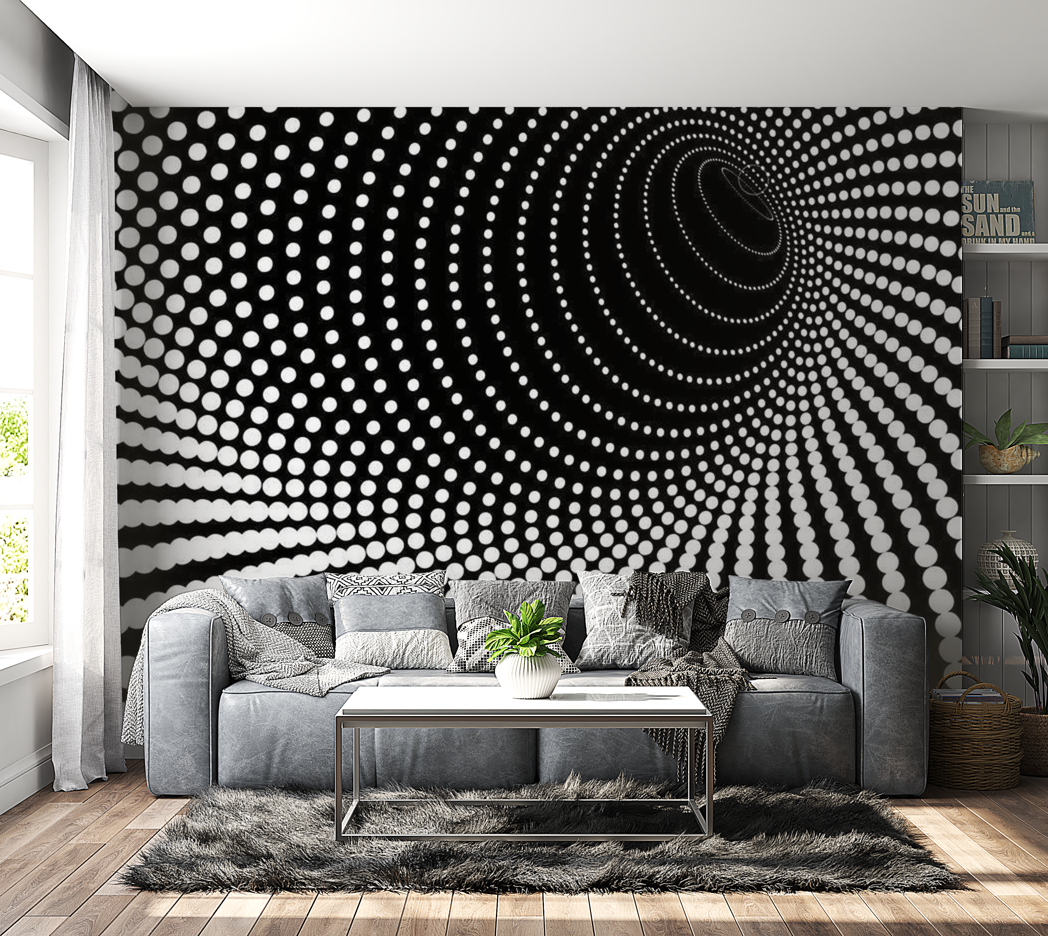 3D Illusion Wallpaper Wall Mural - Abstract Background 3D 118"Wx90"H