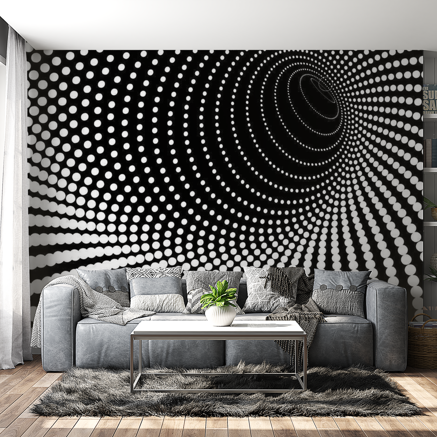 3D Illusion Wallpaper Wall Mural - Abstract Background 3D 118"Wx90"H
