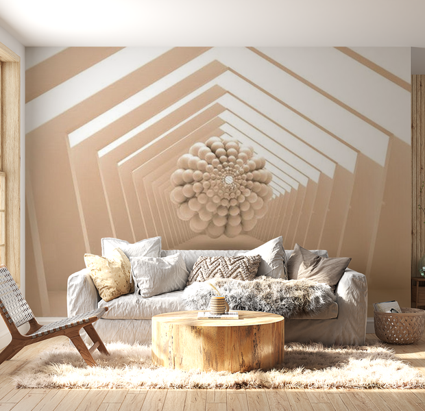 3D Illusion Wallpaper Wall Mural - Abstract Corridor