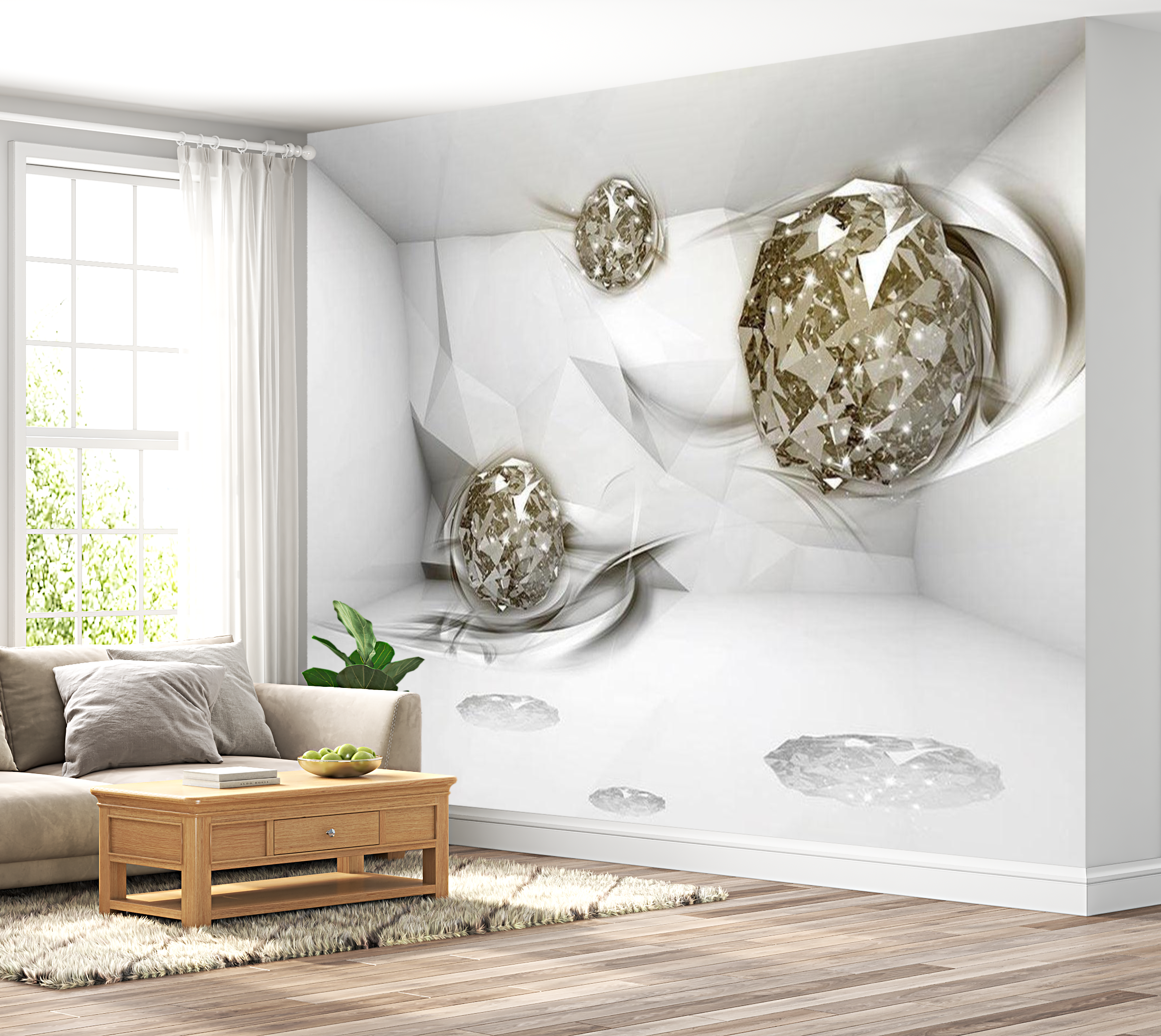 3D Illusion Wallpaper Wall Mural - Abstract Diamonds