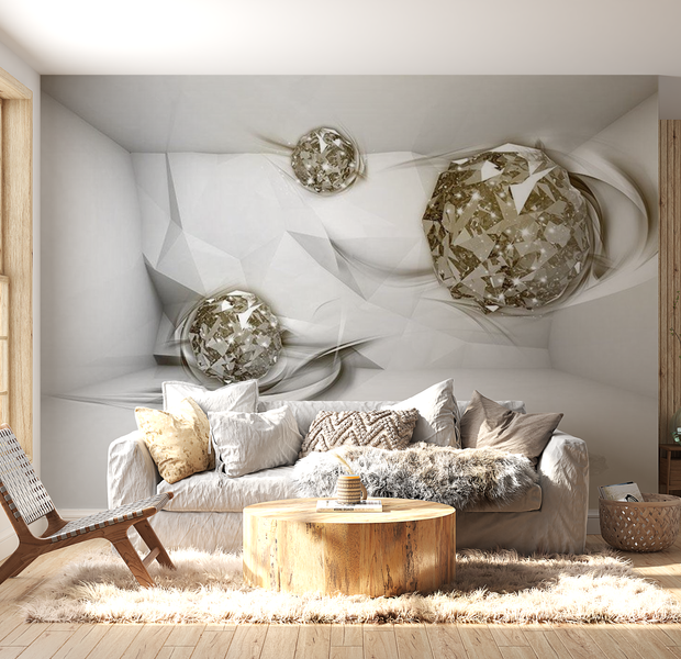 3D Illusion Wallpaper Wall Mural - Abstract Diamonds 39"Wx27"H
