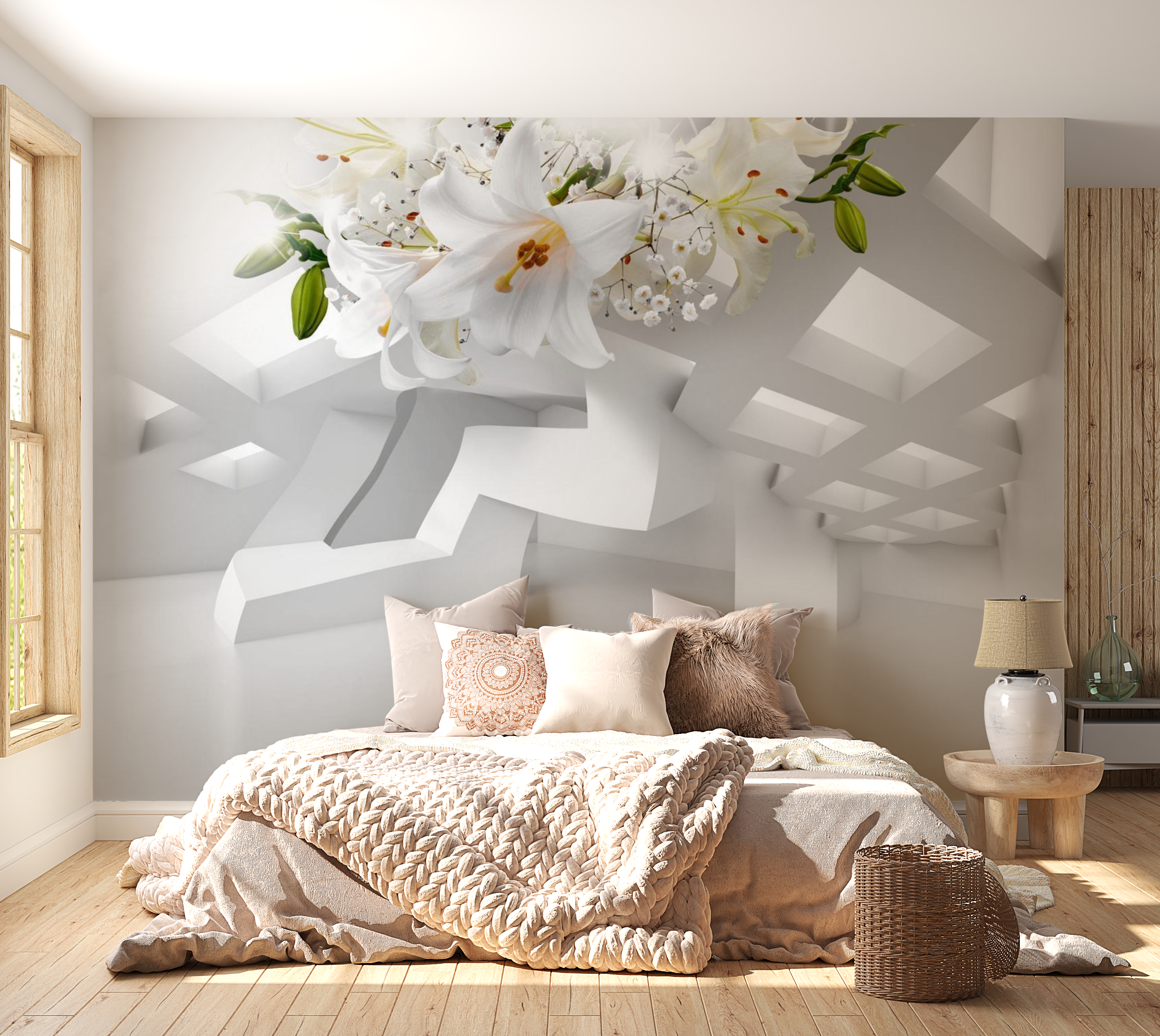 3D Illusion Wallpaper Wall Mural - Abstract Mirage 39"Wx27"H