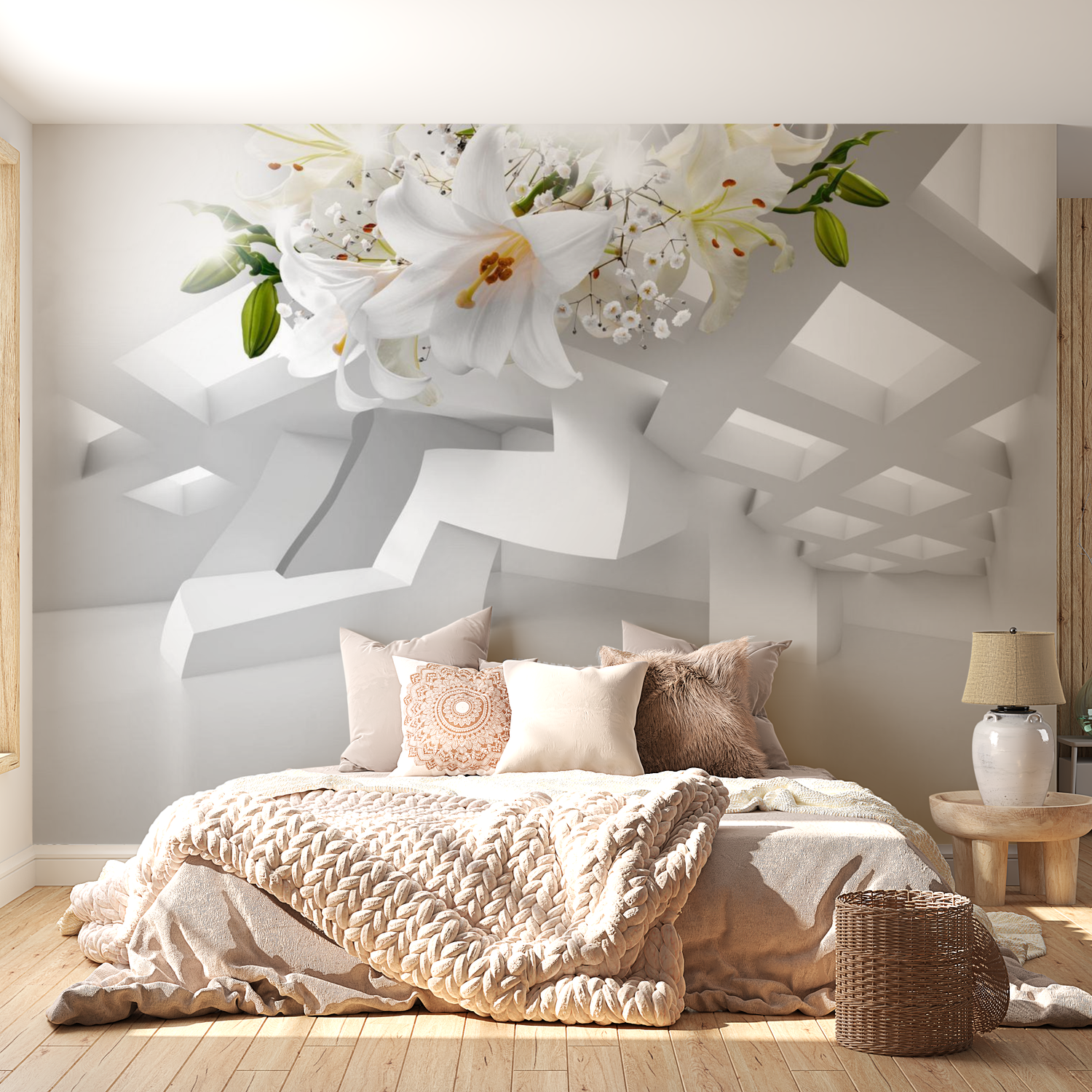 3D Illusion Wallpaper Wall Mural - Abstract Mirage 39"Wx27"H