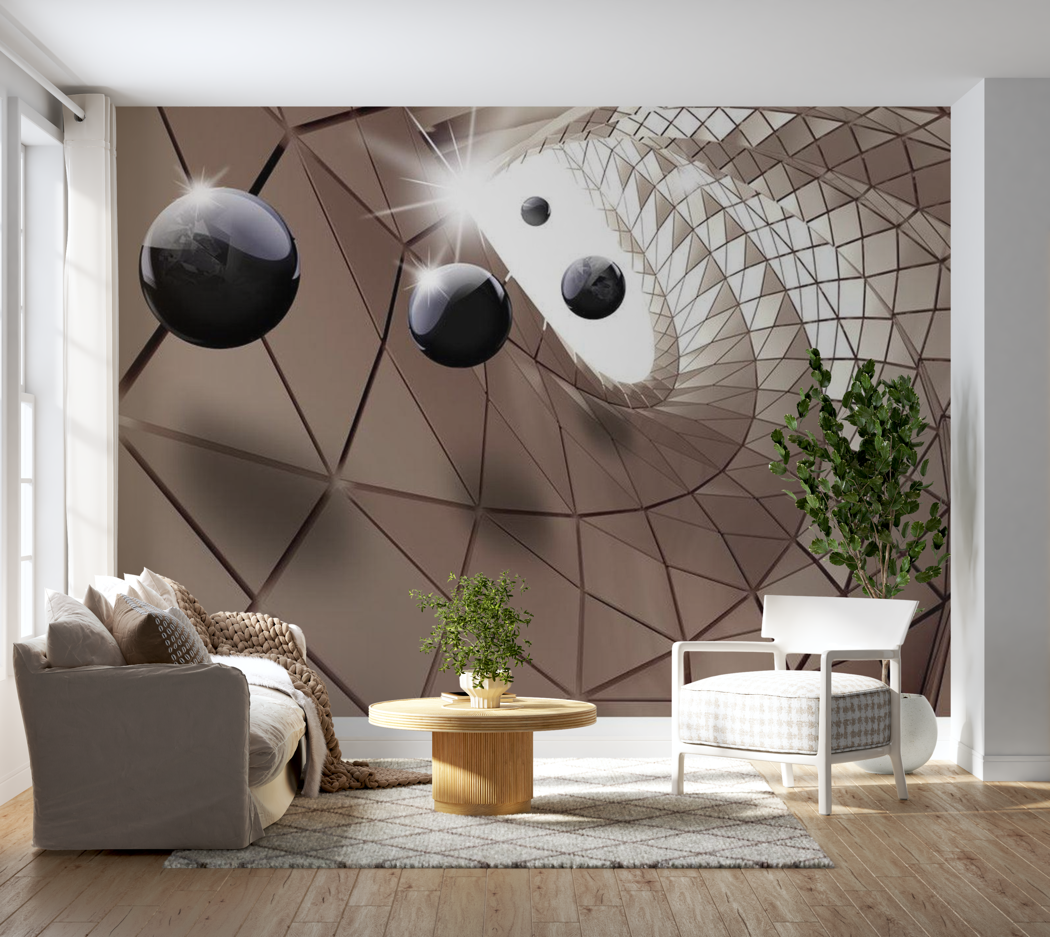 3D Illusion Wallpaper Wall Mural - Abstract Utopia