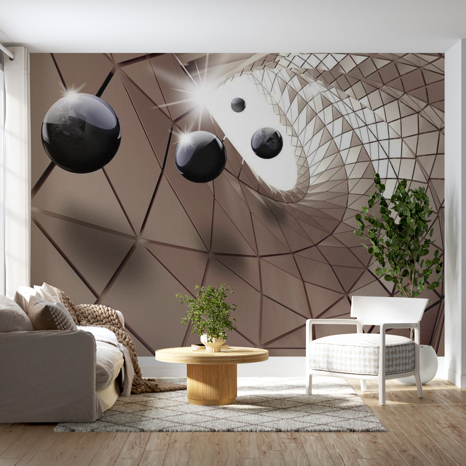 3D Illusion Wallpaper Wall Mural - Abstract Utopia 39"Wx27"H