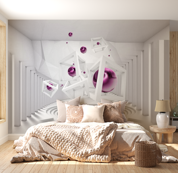 3D Illusion Wallpaper Wall Mural - Along The Corridor