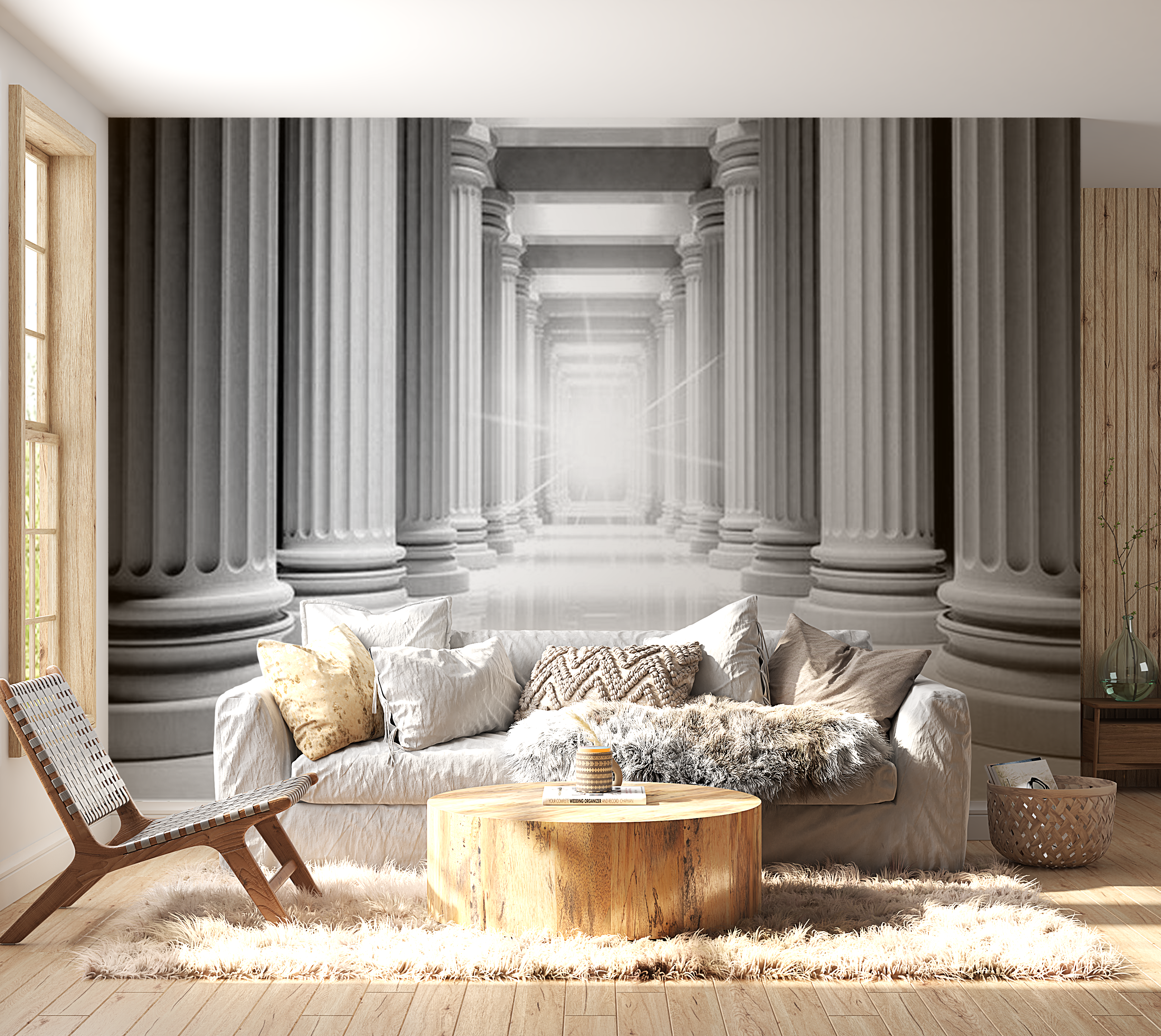 3D Illusion Wallpaper Wall Mural - Ancient Parthenon 39"Wx27"H