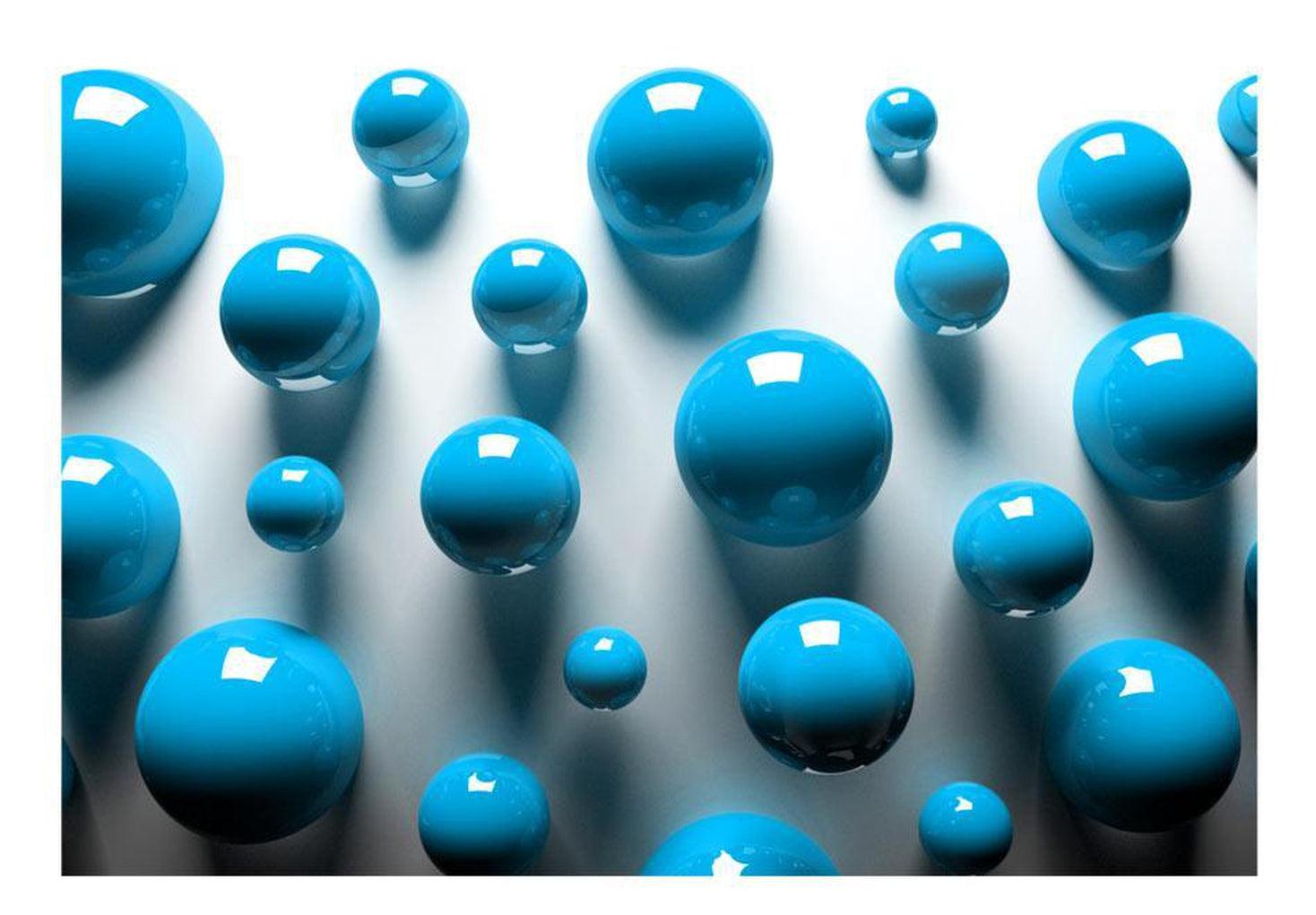 3D Illusion Wallpaper Wall Mural - Blue Balls