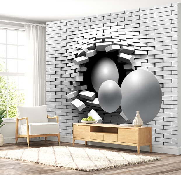 3D Illusion Wallpaper Wall Mural - Brick In The Wall