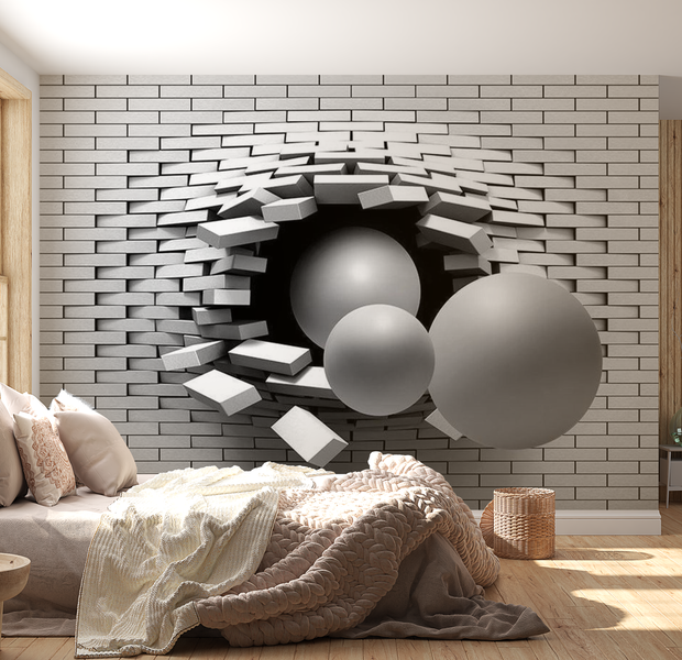 3D Illusion Wallpaper Wall Mural - Brick In The Wall 39"Wx27"H