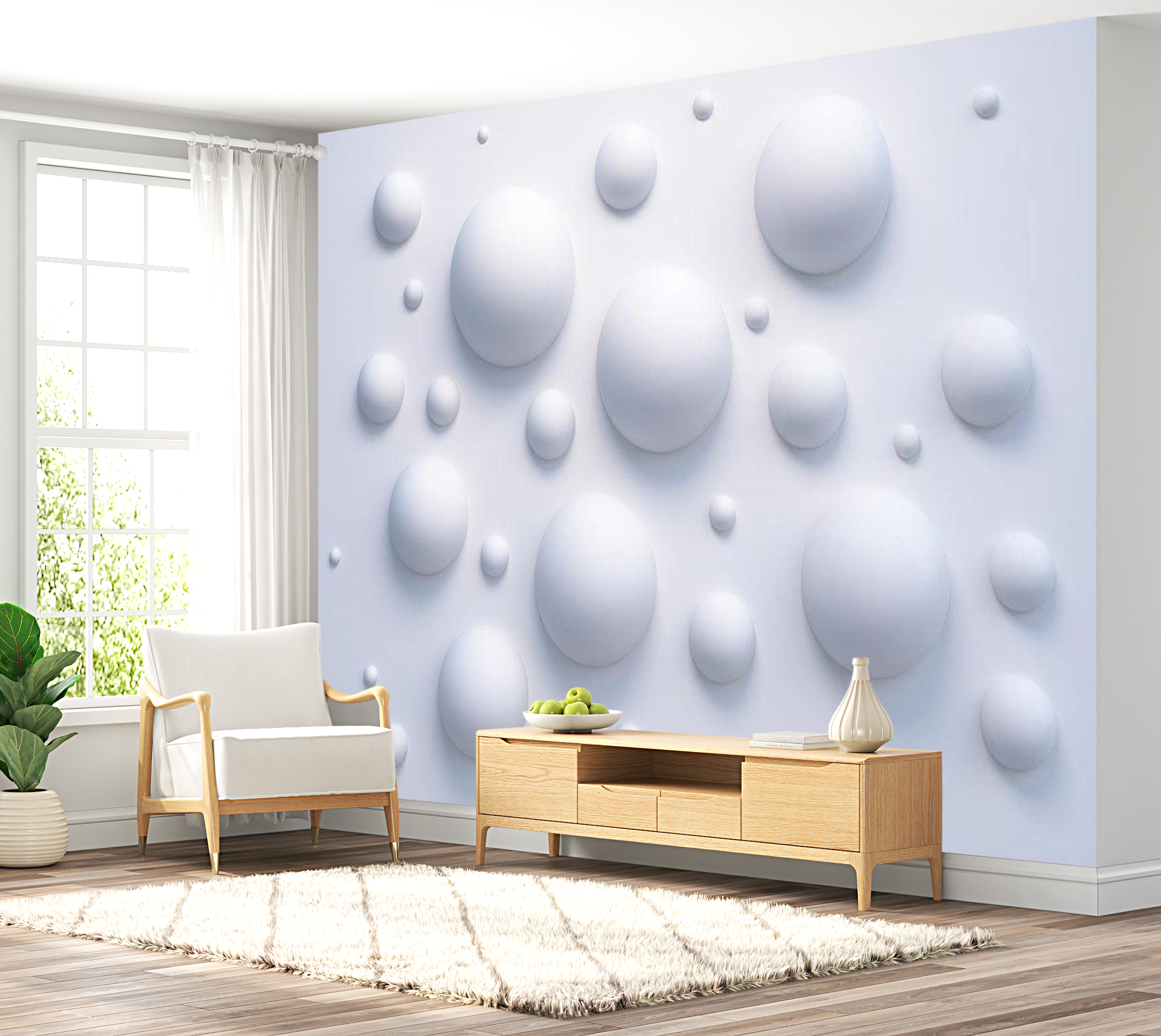 3D Illusion Wallpaper Wall Mural - Bubble Wall