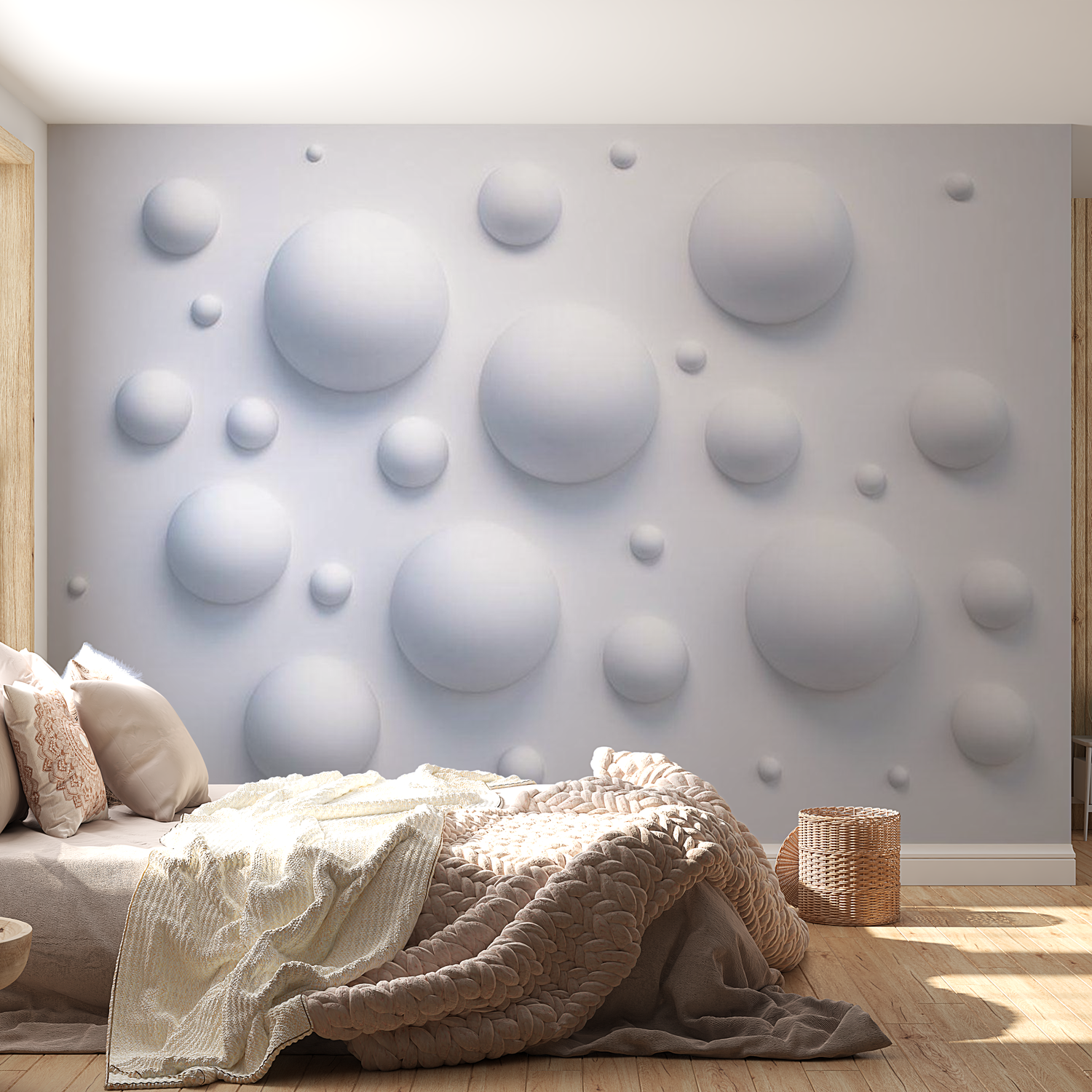 3D Illusion Wallpaper Wall Mural - Bubble Wall 39"Wx27"H