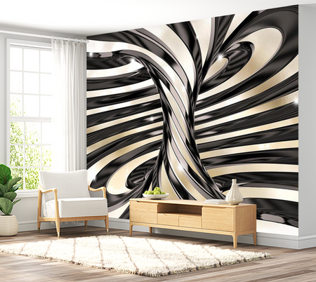 3D Illusion Wallpaper Wall Mural - Caramel Swirl