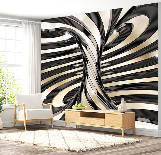 3D Illusion Wallpaper Wall Mural - Caramel Swirl