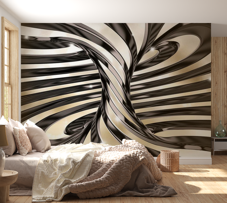 3D Illusion Wallpaper Wall Mural - Anise Caramel 39"Wx27"H