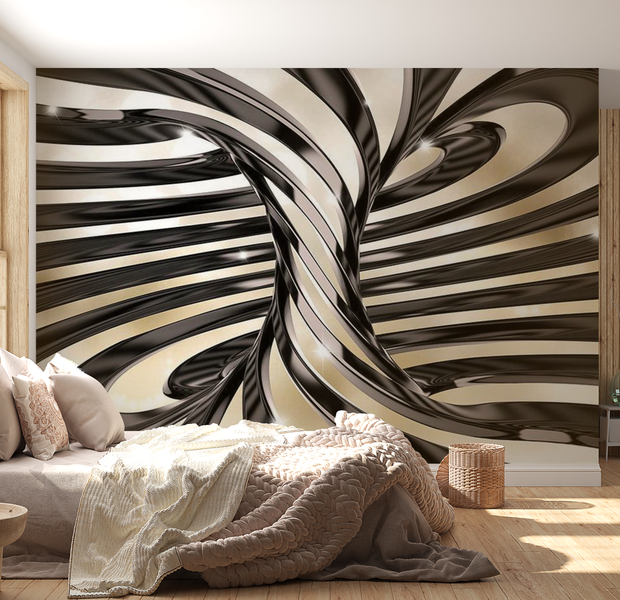 3D Illusion Wallpaper Wall Mural - Anise Caramel 39"Wx27"H