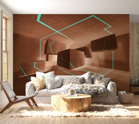 3D Illusion Wallpaper Wall Mural - Celadon Trail