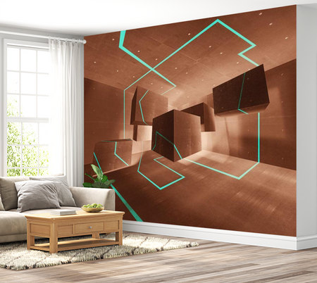 3D Illusion Wallpaper Wall Mural - Celadon Trail 39"Wx27"H
