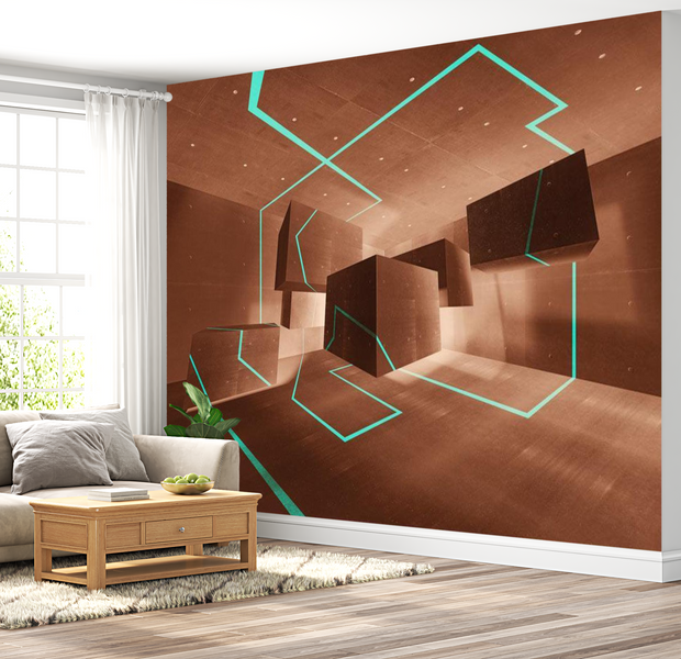3D Illusion Wallpaper Wall Mural - Celadon Trail 39"Wx27"H