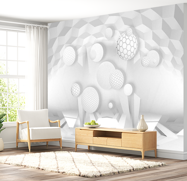 3D Illusion Wallpaper Wall Mural - Circles In Space
