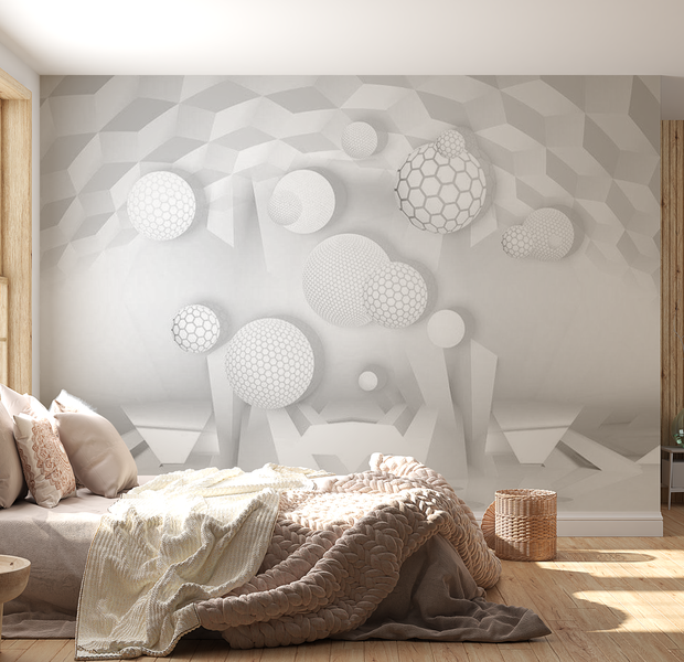 3D Illusion Wallpaper Wall Mural - Circles In The Space 39"Wx27"H