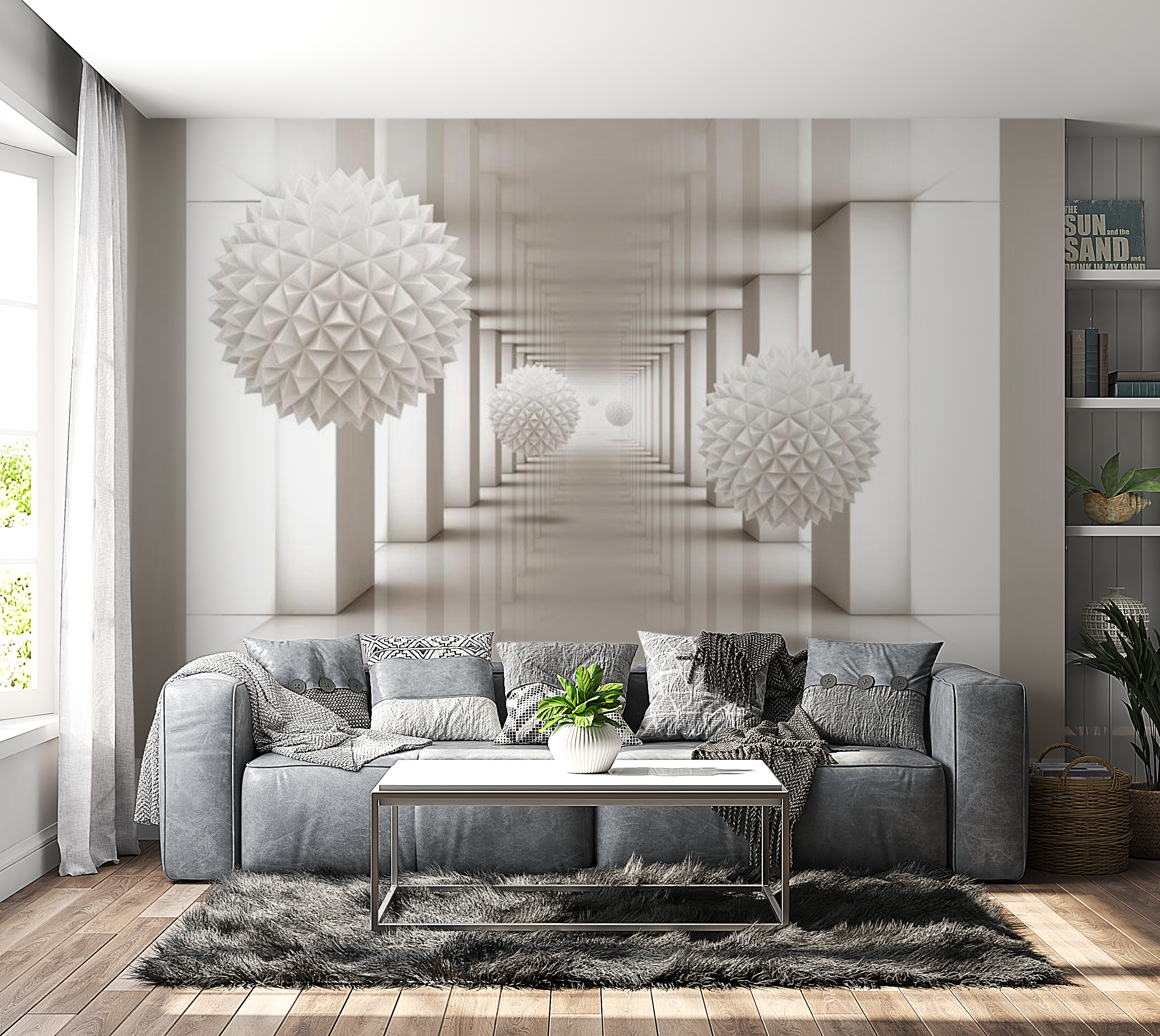 3D Illusion Wallpaper Wall Mural - Gateway To The Future 39"Wx27"H