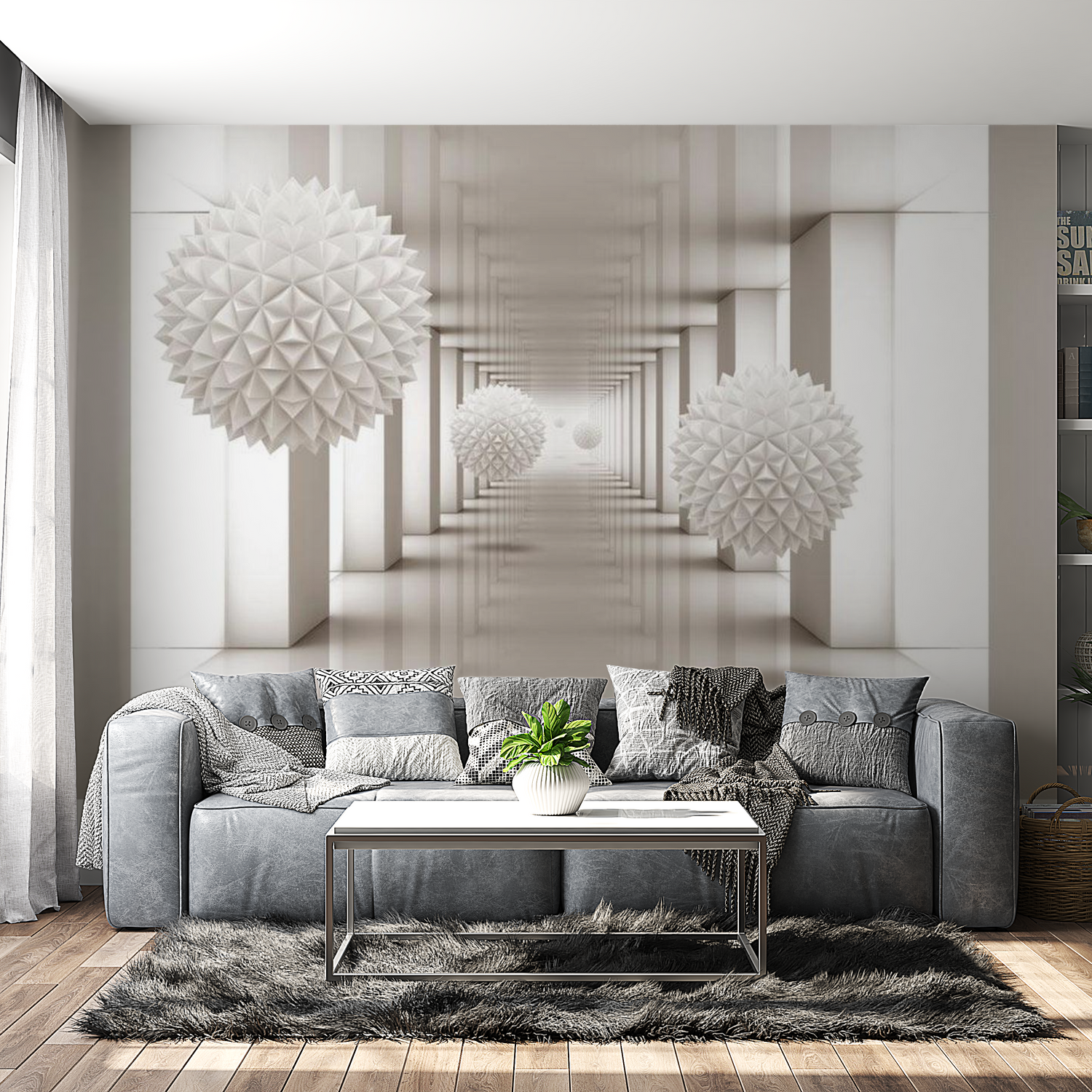 3D Illusion Wallpaper Wall Mural - Gateway To The Future 39"Wx27"H