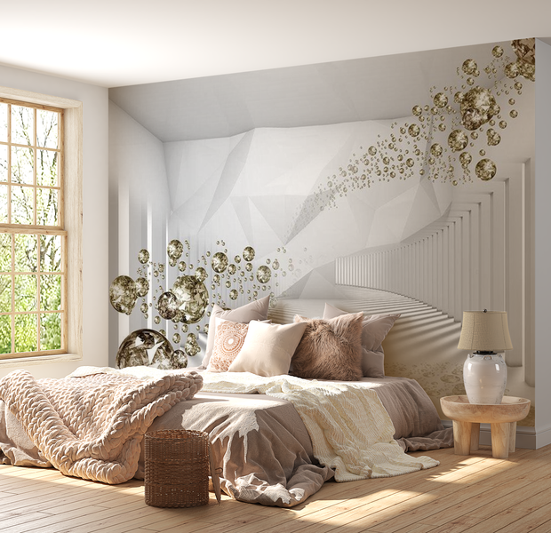 3D Illusion Wallpaper Wall Mural - Crystal Utopia