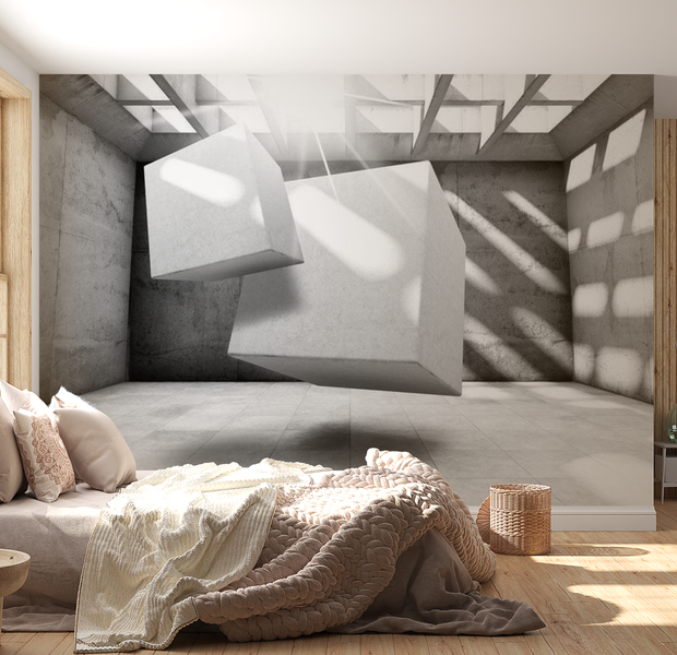 3D Illusion Wallpaper Wall Mural - Dancing Squares 39"Wx27"H
