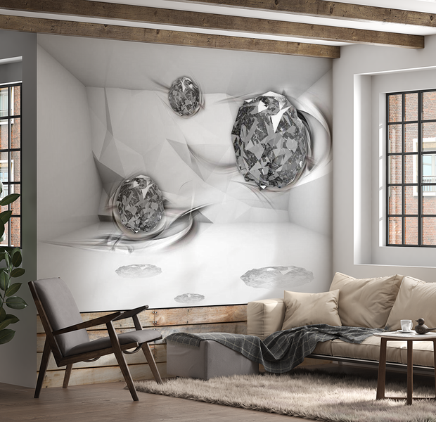 3D Illusion Wallpaper Wall Mural - Diamond Chamber 39"Wx27"H