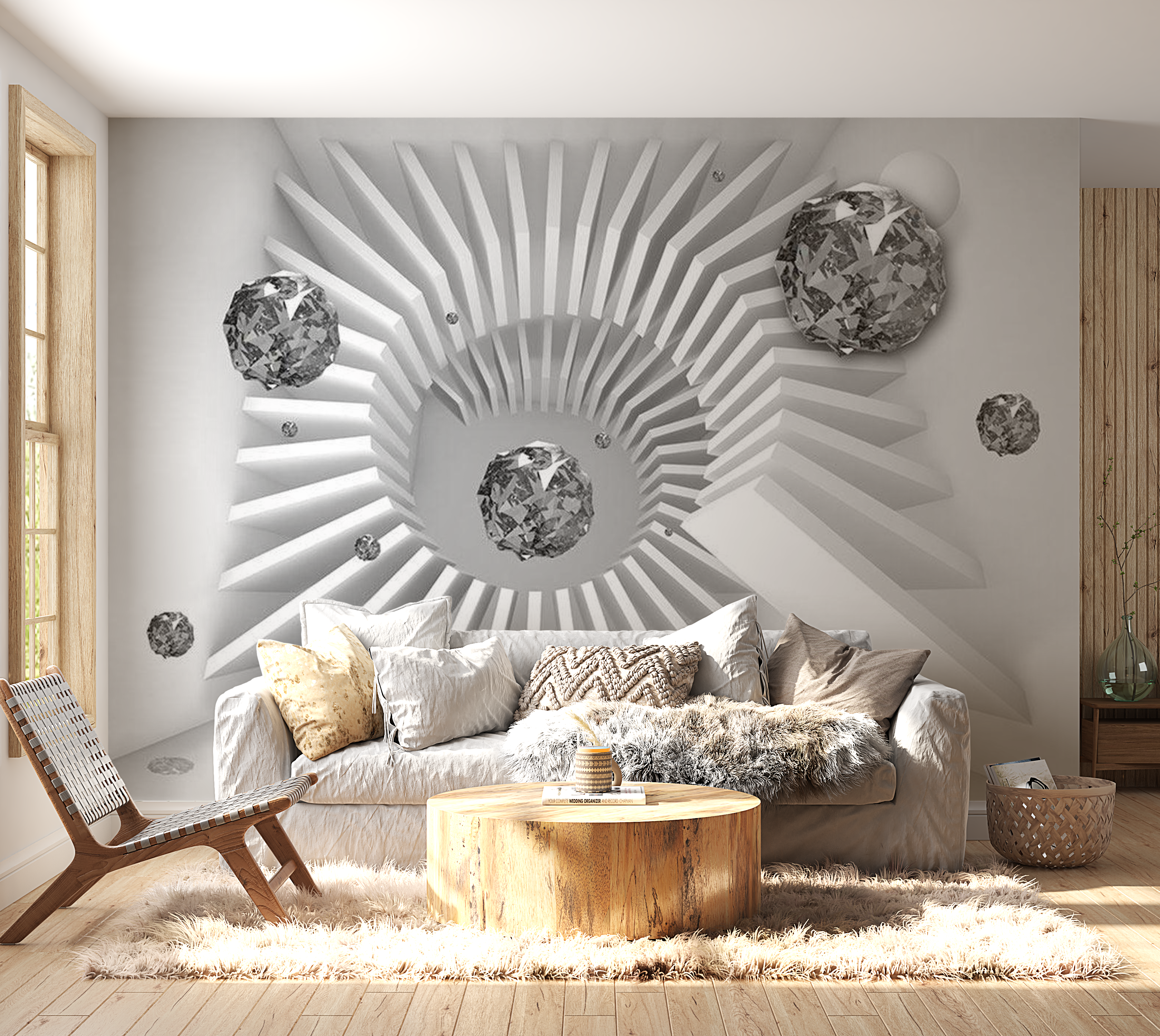 3D Illusion Wallpaper Wall Mural - Domino Effect