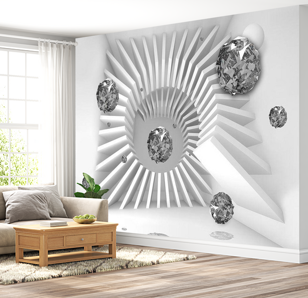3D Illusion Wallpaper Wall Mural - Domino Effect 39"Wx27"H