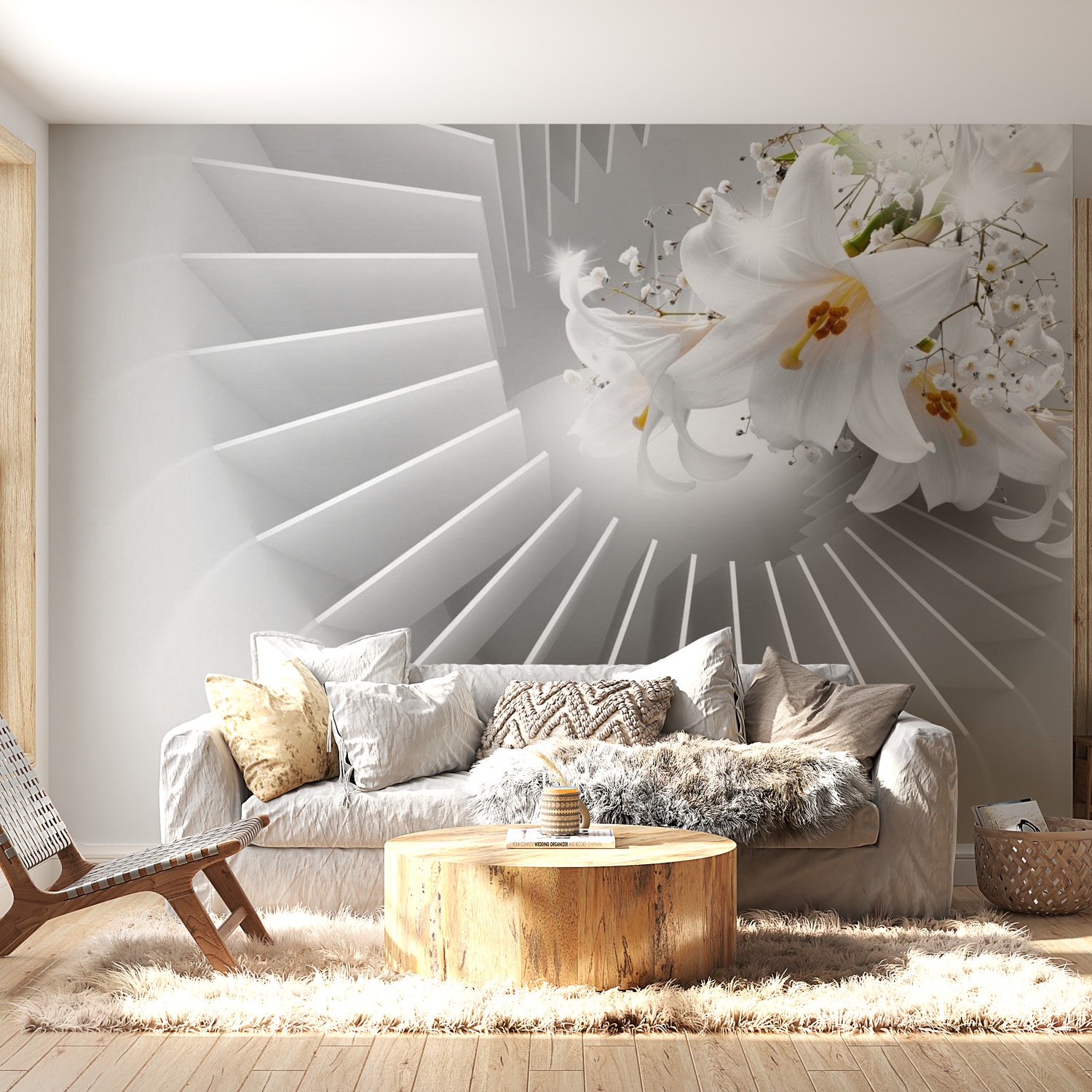 3D Illusion Wallpaper Wall Mural - Domino Effect 39"Wx27"H