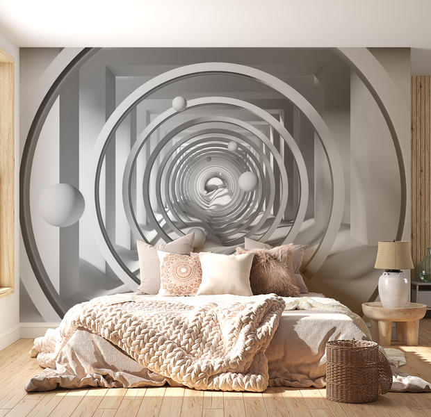 3D Illusion Wallpaper Wall Mural - Floating Bubbles