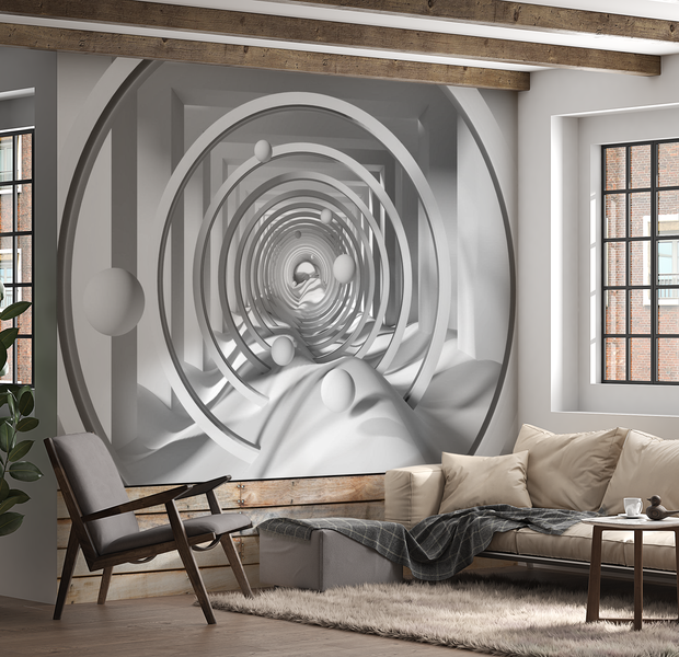 3D Illusion Wallpaper Wall Mural - Geometric Depth 59.1"x41.3"