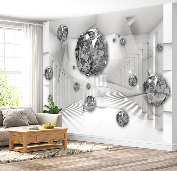 3D Illusion Wallpaper Wall Mural - Diamond Chamber 39"Wx27"H