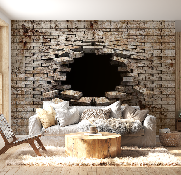 3D Illusion Wallpaper Wall Mural - Forced Entrance
