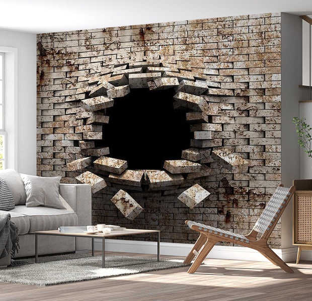 3D Illusion Wallpaper Wall Mural - Forced Entrance