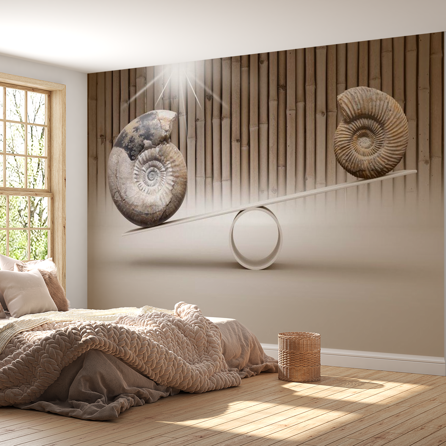 3D Illusion Wallpaper Wall Mural - Fun With Fossils 39"Wx27"H