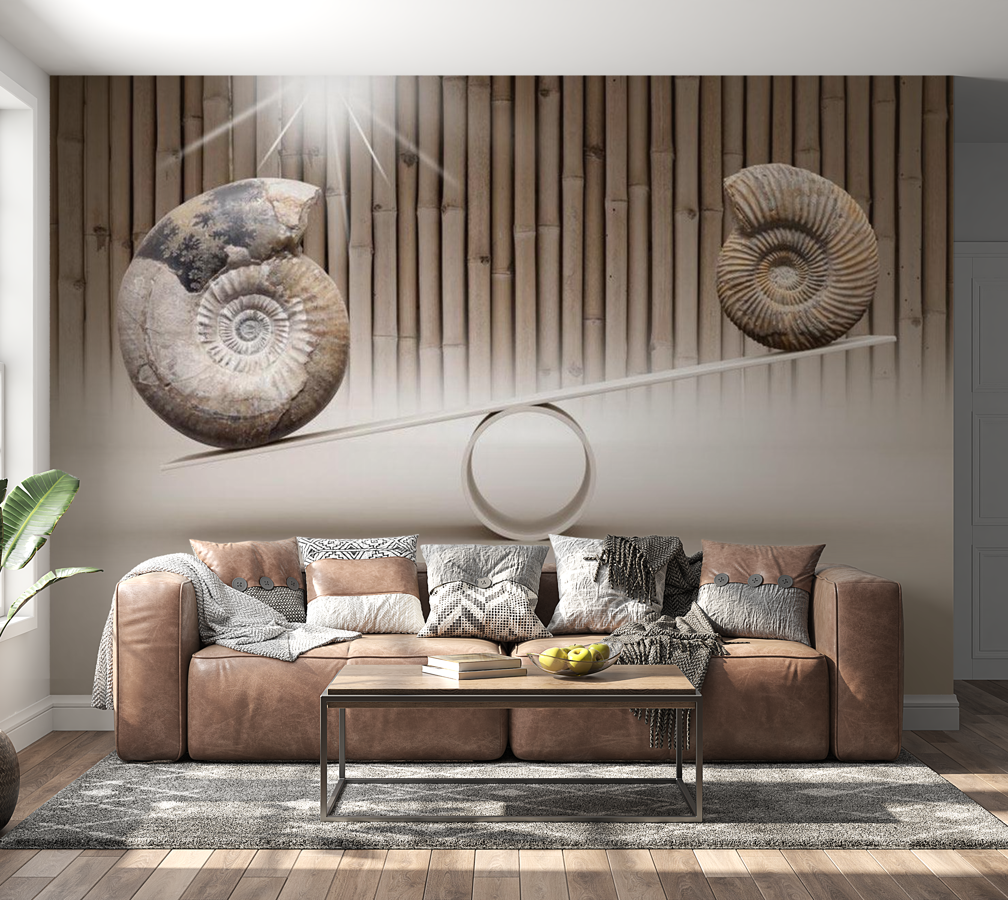 3D Illusion Wallpaper Wall Mural - Fun With Fossils 39"Wx27"H