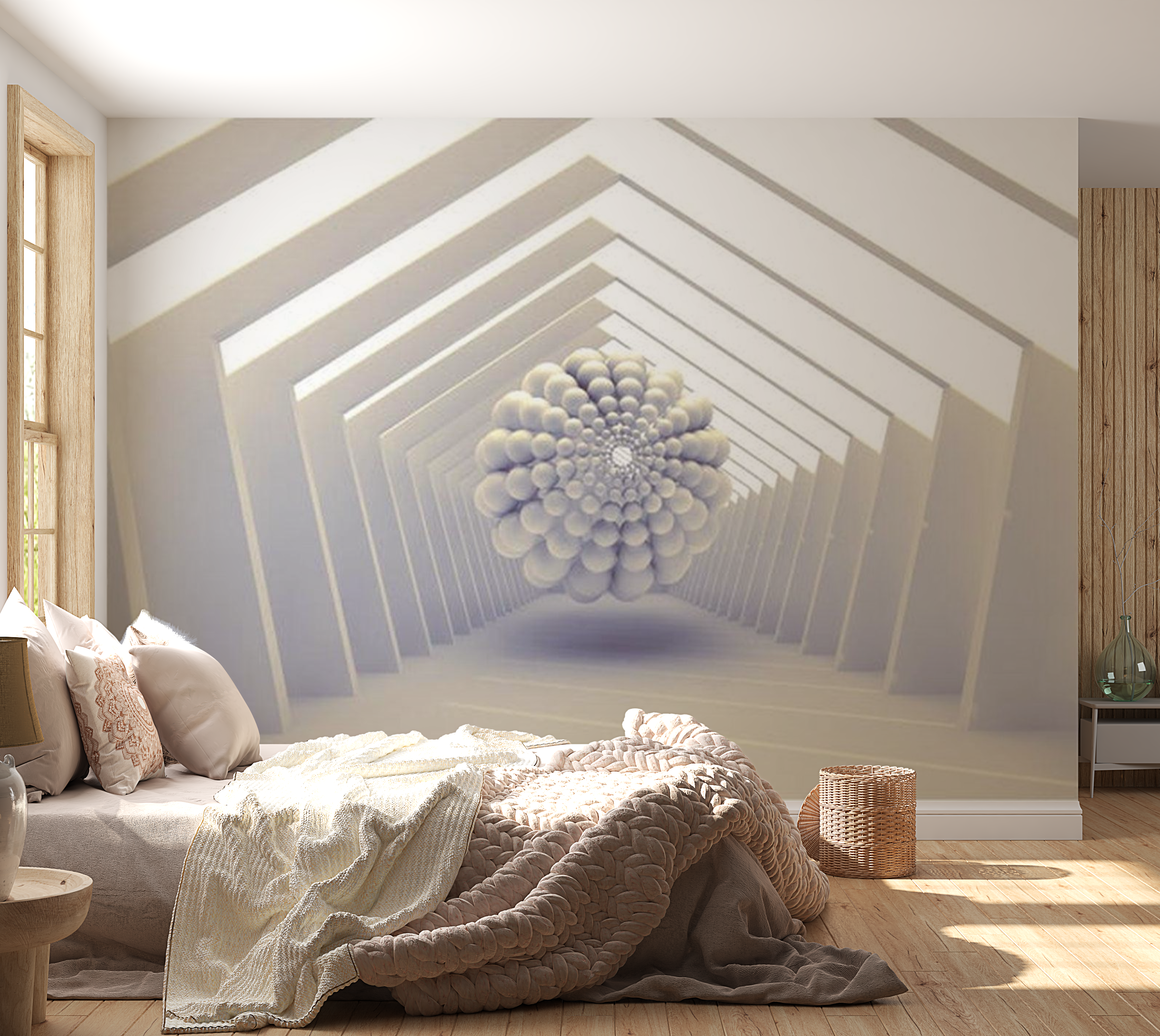 3D Illusion Wallpaper Wall Mural - Futuristic Gateway 39"Wx27"H