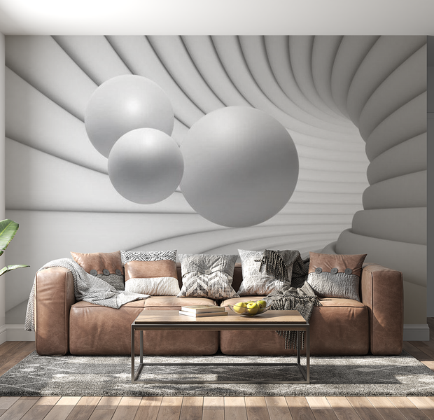 3D Illusion Wallpaper Wall Mural - Race Through The Tunnel 39"Wx27"H