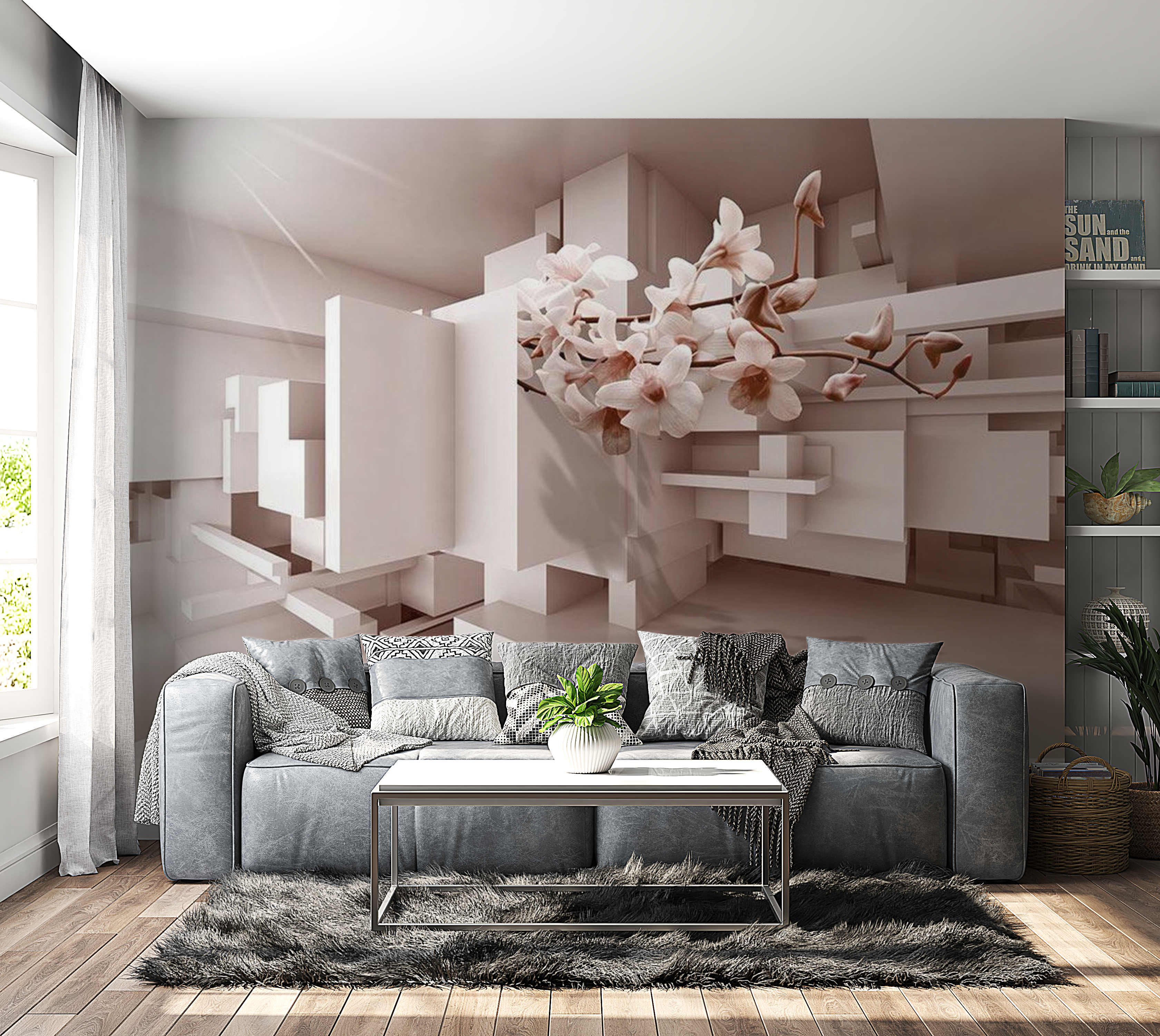 3D Illusion Wallpaper Wall Mural - Garden Of Future 39"Wx27"H