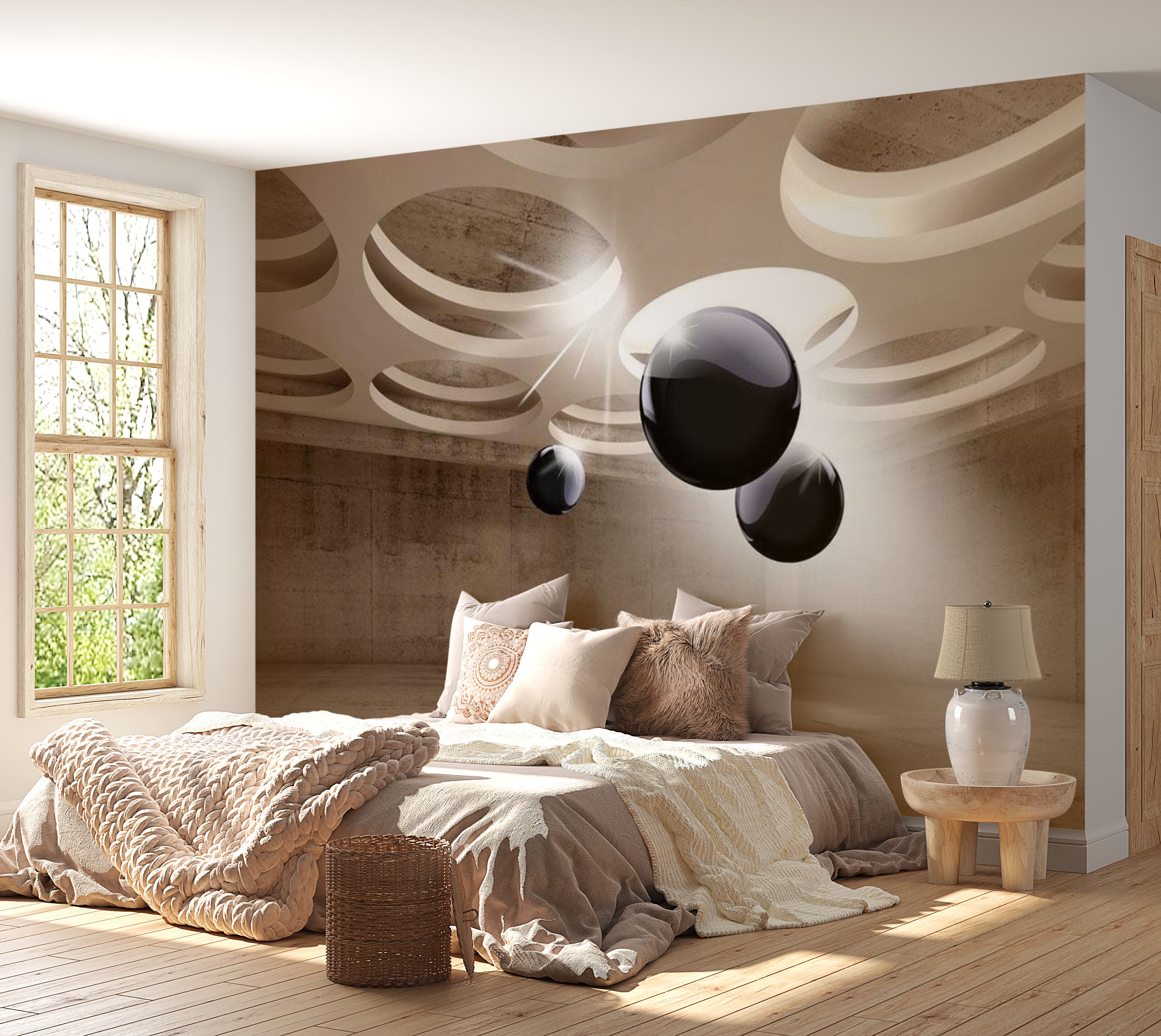 3D Illusion Wallpaper Wall Mural - Geometric Glare