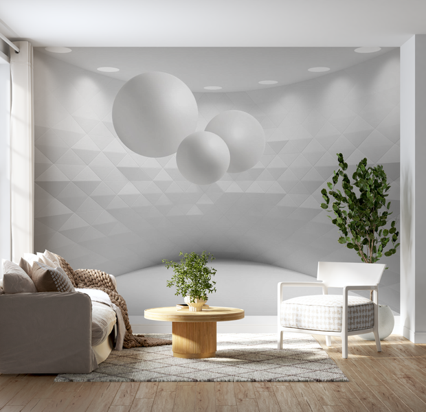 3D Illusion Wallpaper Wall Mural - Geometric Room 39"Wx27"H