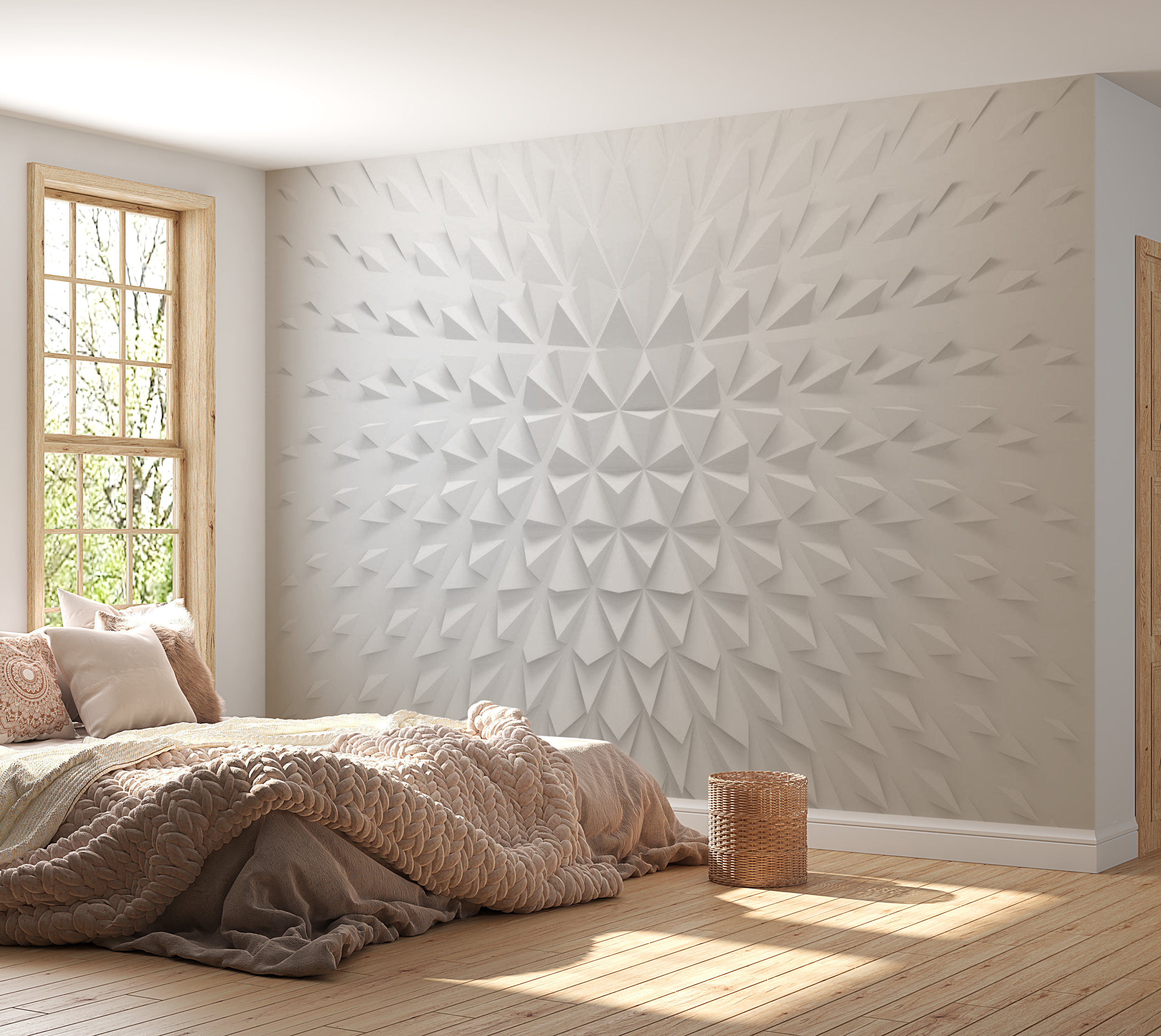 3D Illusion Wallpaper Wall Mural - Geometric Spikes