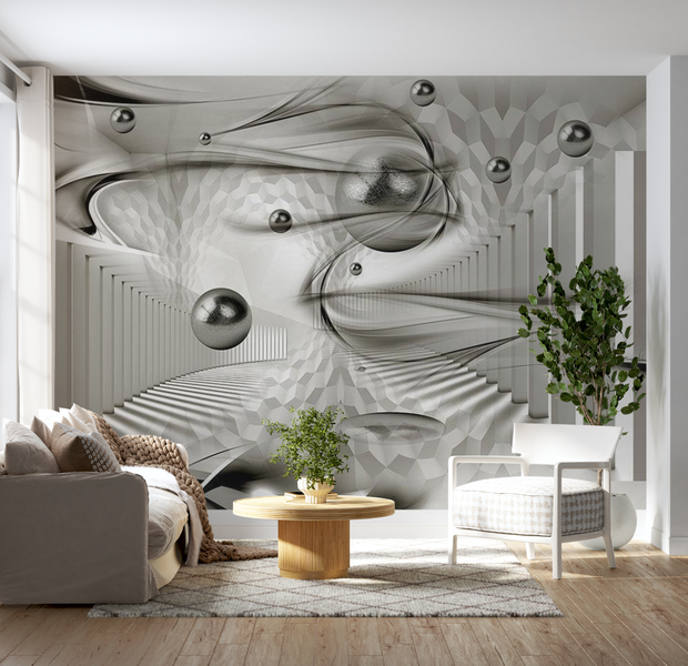 3D Illusion Wallpaper Wall Mural - Geometric Storm
